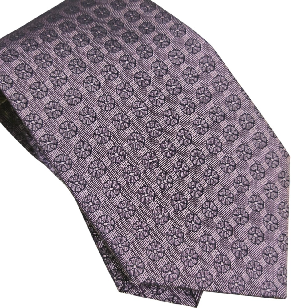 NEW Missoni Mens Tie Purple Grey Geometric Floral Medallion Silk Italy office